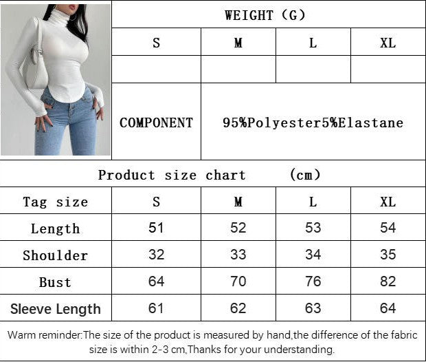 Women's Long Sleeve Turtle Neck T Shirts Tight Fitted Going Out Tops