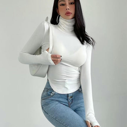 Women's Long Sleeve Turtle Neck T Shirts Tight Fitted Going Out Tops
