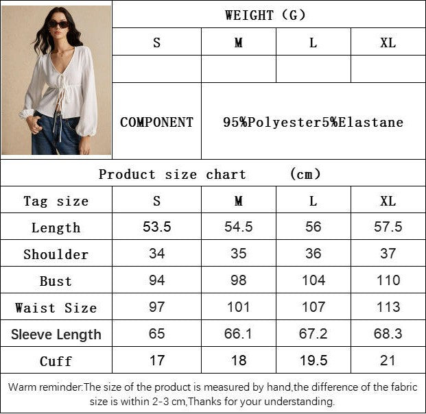 Women's Sexy V Neck Tie Open Front Long Sleeve Crop Top Blouse