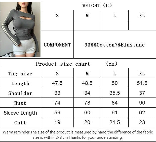 Women's Long Sleeve Crop Top Sexy Crew Neck Cutout Slim Fit Tee Shirt