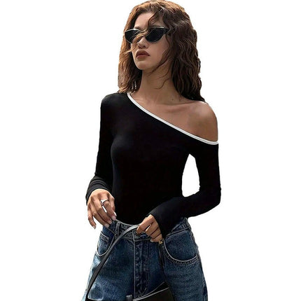 Women's Off The Shoulder Shirt Long Sleeve Going Out Slim Fit Tops