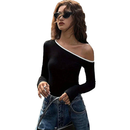 Women's Off The Shoulder Shirt Long Sleeve Going Out Slim Fit Tops