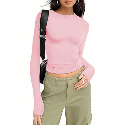 Long Sleeve T Shirts for Women Basic Crew Neck Going Out Stretchy Slim Tops