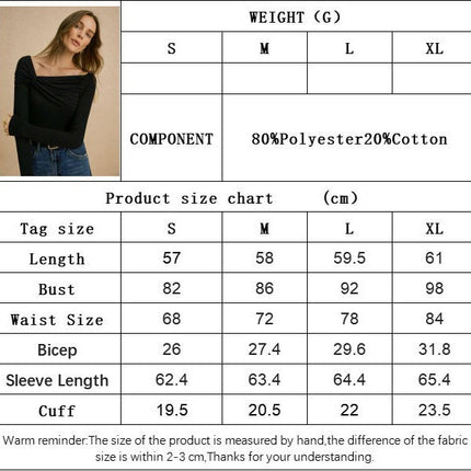 Women's Long Sleeve Asymmetric Neck Going Out Crop Tops Sexy Twist Front Slim T-Shirt