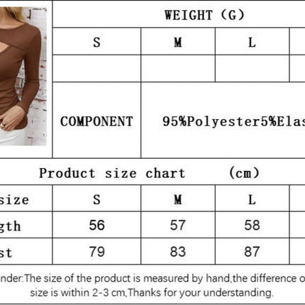 Women's Cutout Tops Long Sleeve Round Neck Ruched Slim Fit T-Shirts