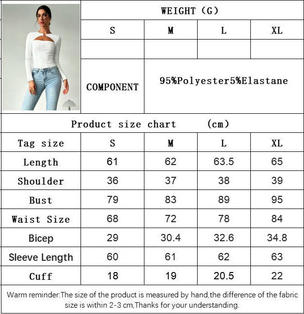 Womens Eyelet Long Sleeve Tops Cut Out Casual Crew Neck Slim Fit Shirts