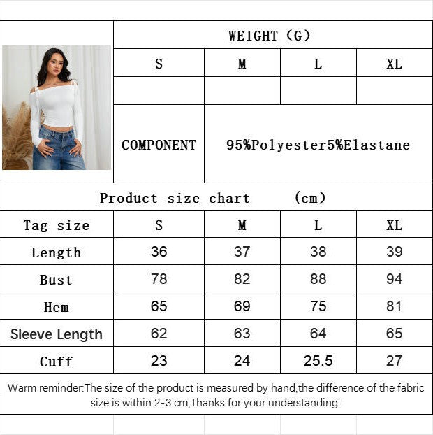 Womens Tie Off The Shoulder Crop Tops Long Sleeve Slim Fit Going Out T Shirts