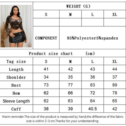 Womens Bell Long Sleeve Scoop Neck Shirts Leopard print Going Out Slim Fit Crop Tops