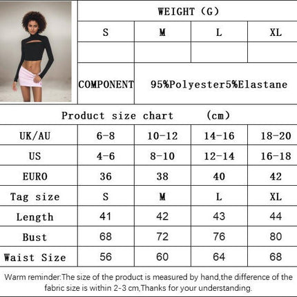 Women's Sexy Cut Out T Shirts Long Sleeve Mock Neck Backless Casual Slim Fitted Tops