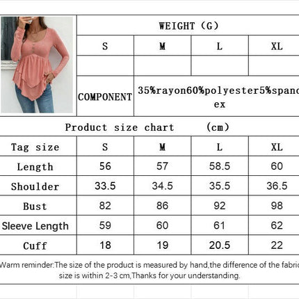 Women's Long Sleeve Peplum Tunic Tops Casual Scoop Neck Flowy Shirt