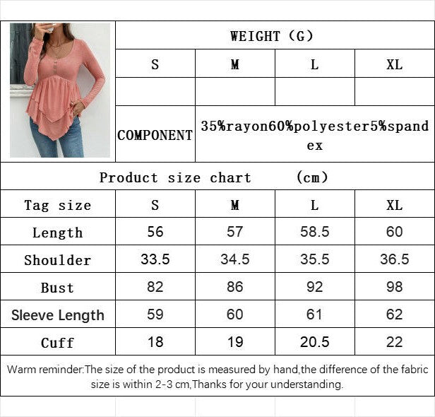 Women's Long Sleeve Peplum Tunic Tops Casual Scoop Neck Flowy Shirt