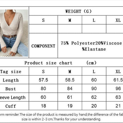 Women's Cross Wrap Ruched Sexy V Neck Sweater Slim Long Sleeve T Shirt Tunic Tops