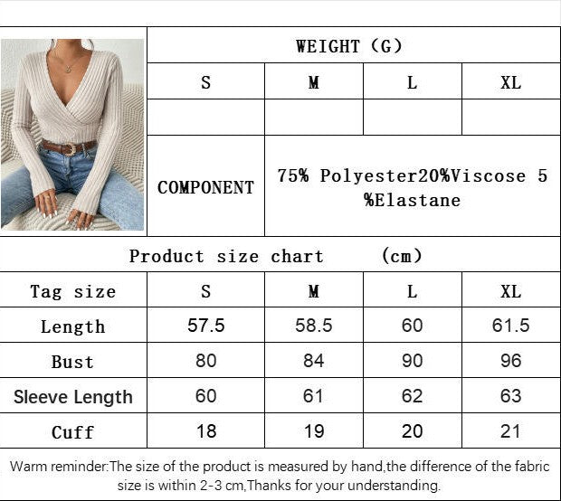 Women's Cross Wrap Ruched Sexy V Neck Sweater Slim Long Sleeve T Shirt Tunic Tops