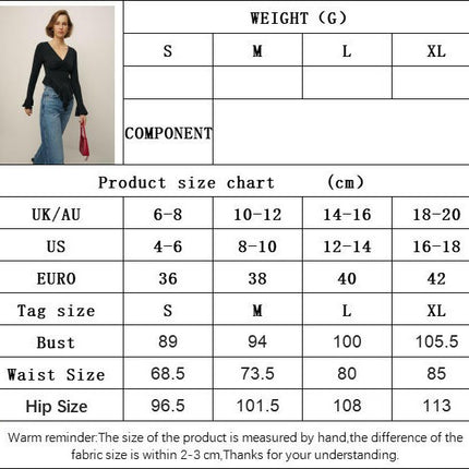 Women's V Neck Bell Long Sleeve Blouse Asymmetric Peplum Ruffle Hem Tunic Top