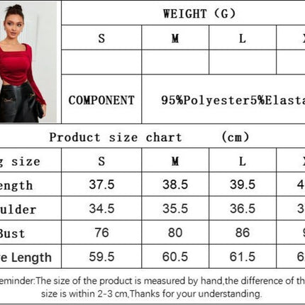 Long Sleeve Crop Tops for Women Slim Fit Square Neck Ruched Blouse Party Velvet Top