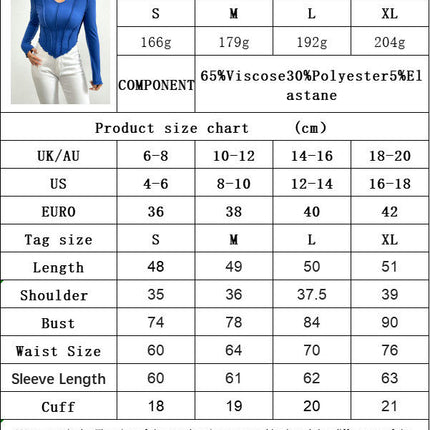 Women's Long Sleeve Lettuce Trim Crop Top V Neck Asymmetrical Hem Slim Fit T Shirt