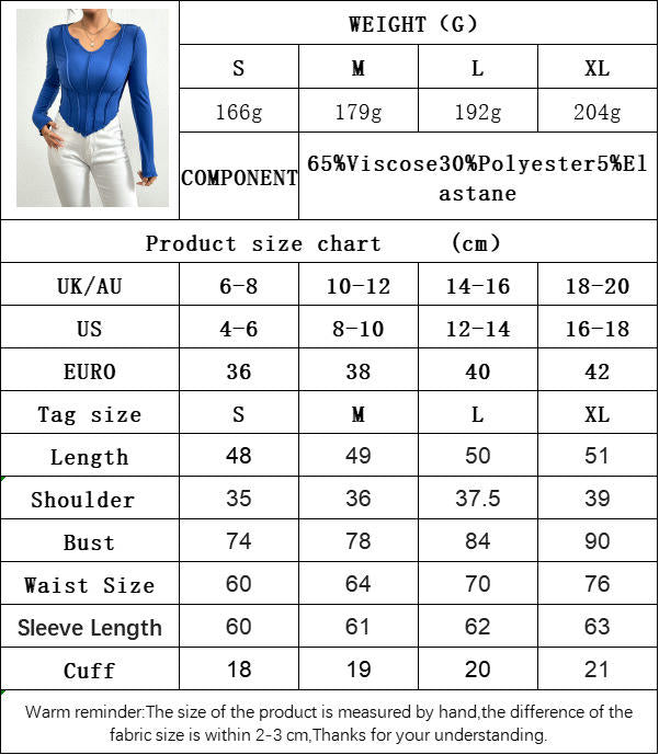 Women's Long Sleeve Lettuce Trim Crop Top V Neck Asymmetrical Hem Slim Fit T Shirt