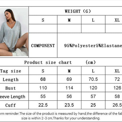 Women's V Neck Long Sleeve T Shirts Casual Loose Tops Fall Fashion Basic Blouses