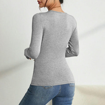 Women's Sexy Square Neck Long Sleeve Going Out T Shirt Crop Top