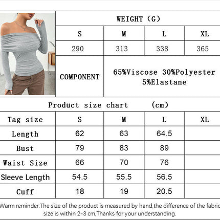 Women's Sexy Off Shoulder Tops Slim Fit Long Sleeves Spring Fall Going Out T-Shirt