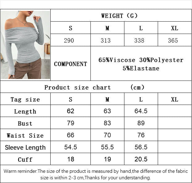 Women's Sexy Off Shoulder Tops Slim Fit Long Sleeves Spring Fall Going Out T-Shirt