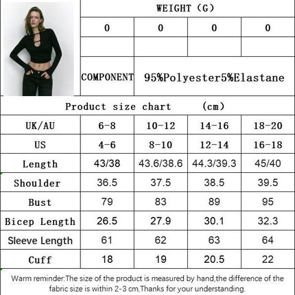 Women's Long Sleeve Crop Top Cut Out Crew Neck Fitted Sexy Casual T-Shirt