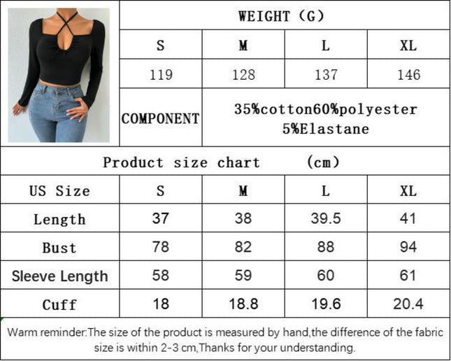 Women's Sexy Halter Criss Cross Tie Crop Top Square Neck Long Sleeve Cut Out T Shirt
