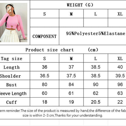 Women's Round Neck Long Sleeve Fitted Crop Top Casual Ruched T Shirts