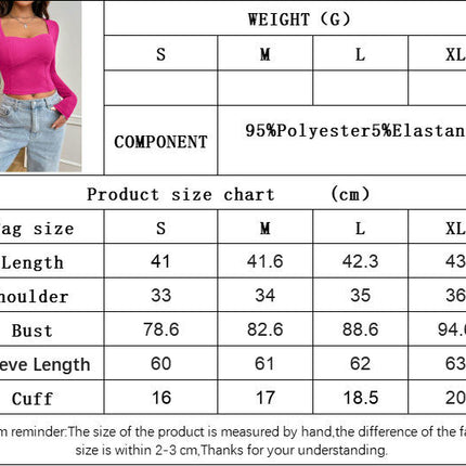 Women's Slim Fitted Sweetheart Neck Long Sleeve Basic T-Shirt Crop Top