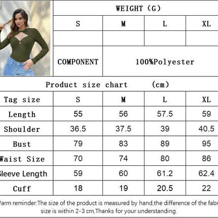 Women Long Sleeve Cutout Crop Tops Slim Fit Twist Front Tee Shirt