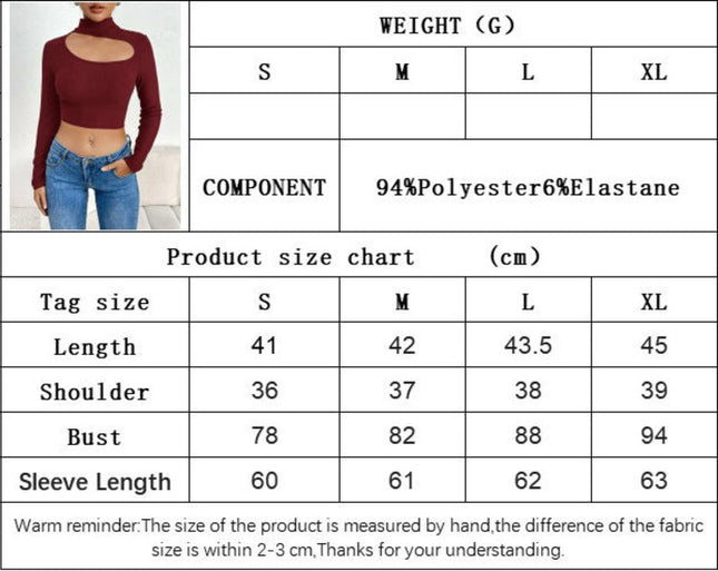 Long Sleeve Shirts for Women Basic Mock Neck Cut Out Crop Tops Going Out T-Shirt