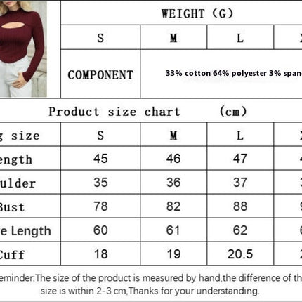 Women's Cutout Mock Neck T-Shirts Long Sleeve Crop Slim Fit Tops