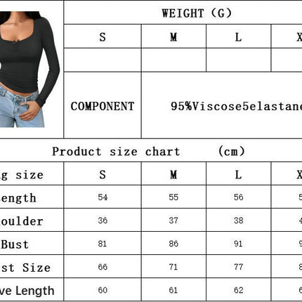 Long Sleeve Crop Tops for Women Square Neck Going Out Slim Fitted T Shirt