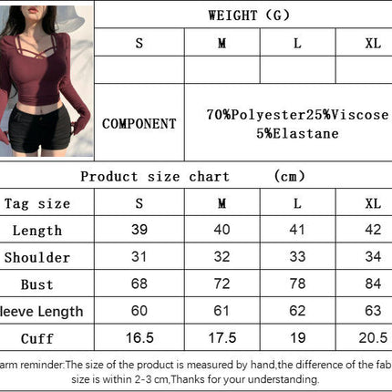 Womens Long Sleeve Shirts Crop Tops Scoop Neck Going Out Basics Tees