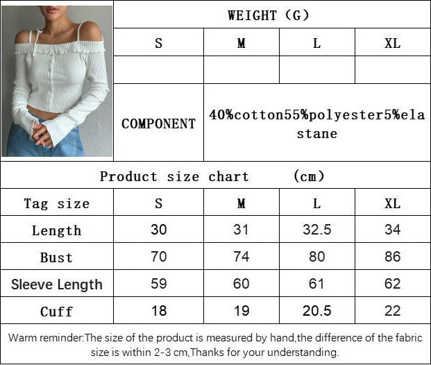 Off The Shoulder Tie Tops for Women Long Sleeve Crop Lettuce Trim Going Out Shirts