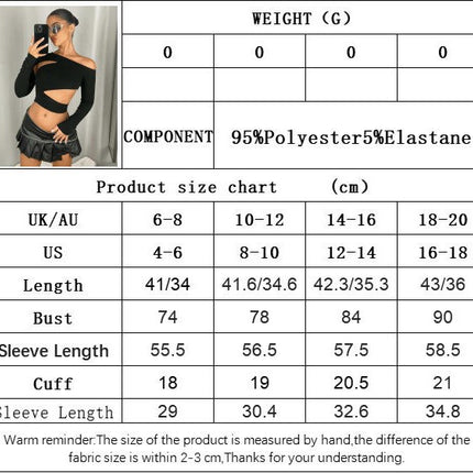 Women's Off The Shoulder Cut Out Crop Top Long Sleeve Shirts Fitted Going Out Tee