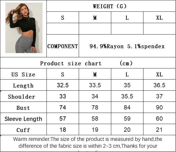Women's Casual Slim Fit Tee Shirt Mock Neck Long Sleeve Crop Top