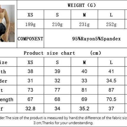 Womens Long Sleeve Crop Tops Square Neck Fitted Lettuce Trim Slim T Shirts