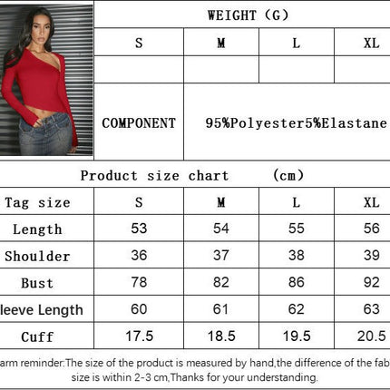 Women Long Sleeve T-Shirt Asymmetrical Neck Going Out Slim Fit Tops