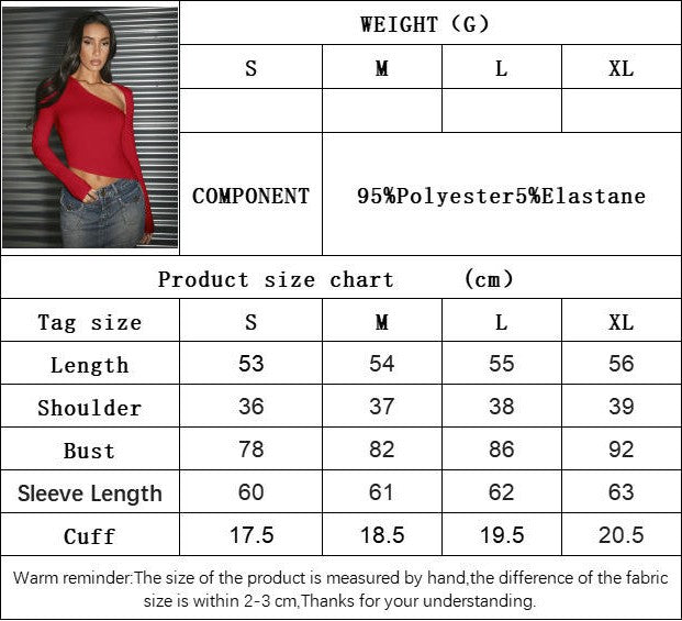 Women Long Sleeve T-Shirt Asymmetrical Neck Going Out Slim Fit Tops