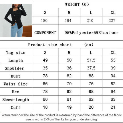 Women's Asymmetrical Neck Long Sleeve Ruched Slim Fit Crop Tops Going Out Button Slit T Shirt