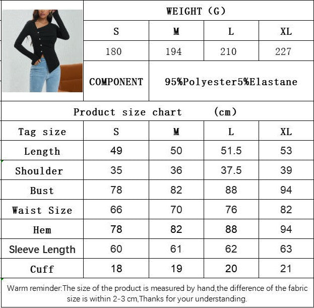 Women's Asymmetrical Neck Long Sleeve Ruched Slim Fit Crop Tops Going Out Button Slit T Shirt