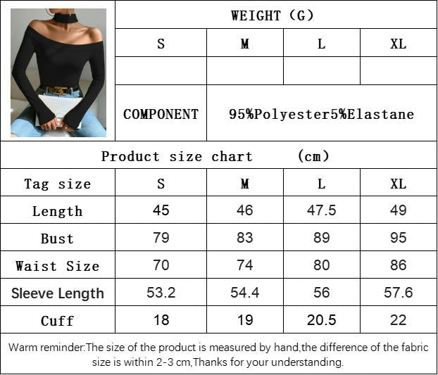 Women's Off Shoulder Long Sleeve Halter Neck Top Slim Fit Tee Shirt