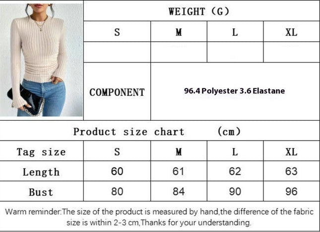 Women's Ribbed Lightweight Sweaters Long Sleeve Crewneck Slim Fitted Tops