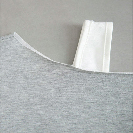 Women's Cold Shoulder Long Sleeve T Shirt Loose Solid Color Crop Tops