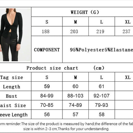 Women's Twist Split Front V Neck T Shirts Long Sleeve Slim Fit Casual Tee Tops