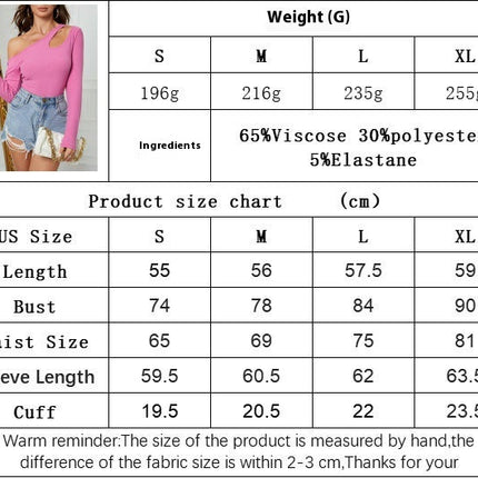 Women Long Sleeve Off Shoulder Top Sexy Cut Out Slim Fit Going Out Tee Shirt