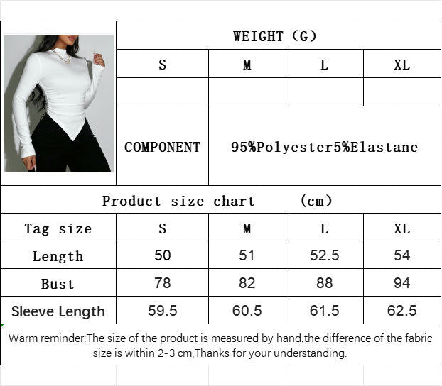 Womens Mock Neck Long Sleeve Ruched Shirts Asymmetric Hem Going Out Tops