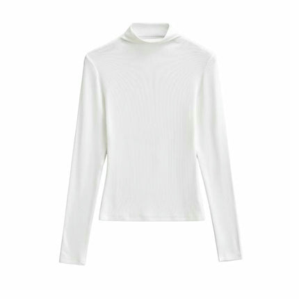 Women's Long Sleeve T Shirts Mock Neck Slim Fit Tops Basic Tee