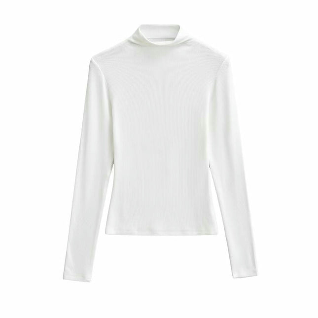 Women's Long Sleeve T Shirts Mock Neck Slim Fit Tops Basic Tee